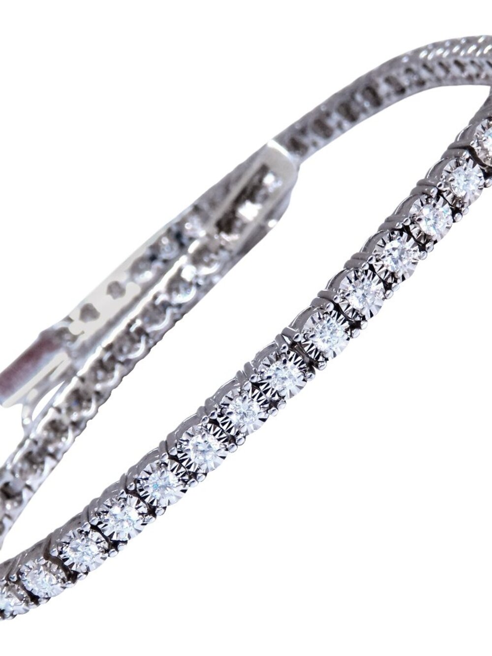 2.40ct natural round diamonds bracelet 14kt gold 12467*